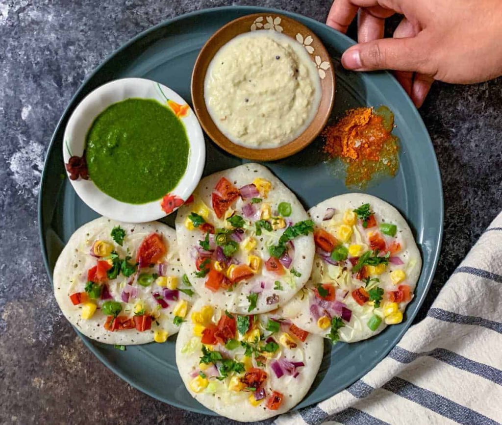 Vegetable uttapam healthy South Indian Breakfast recipe